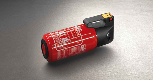 Integral fire extinguisher