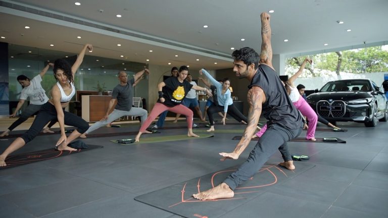BMW Infinity Cars & Avas Wellness yoga session- Infinity Cars